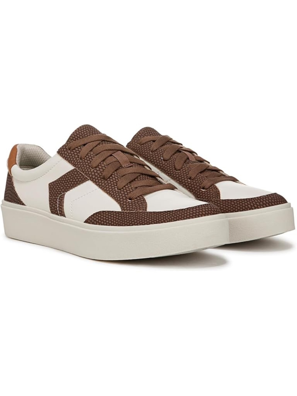 Dr. Scholl’s Madison Lace Sneakers – Brown/Cream Retro Style - Size 6